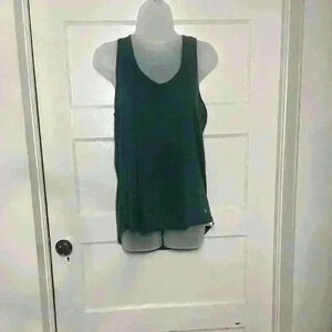 Balance Collection Athletic Tank Emerald Green Back Cut Out Detail Flowy Sz L